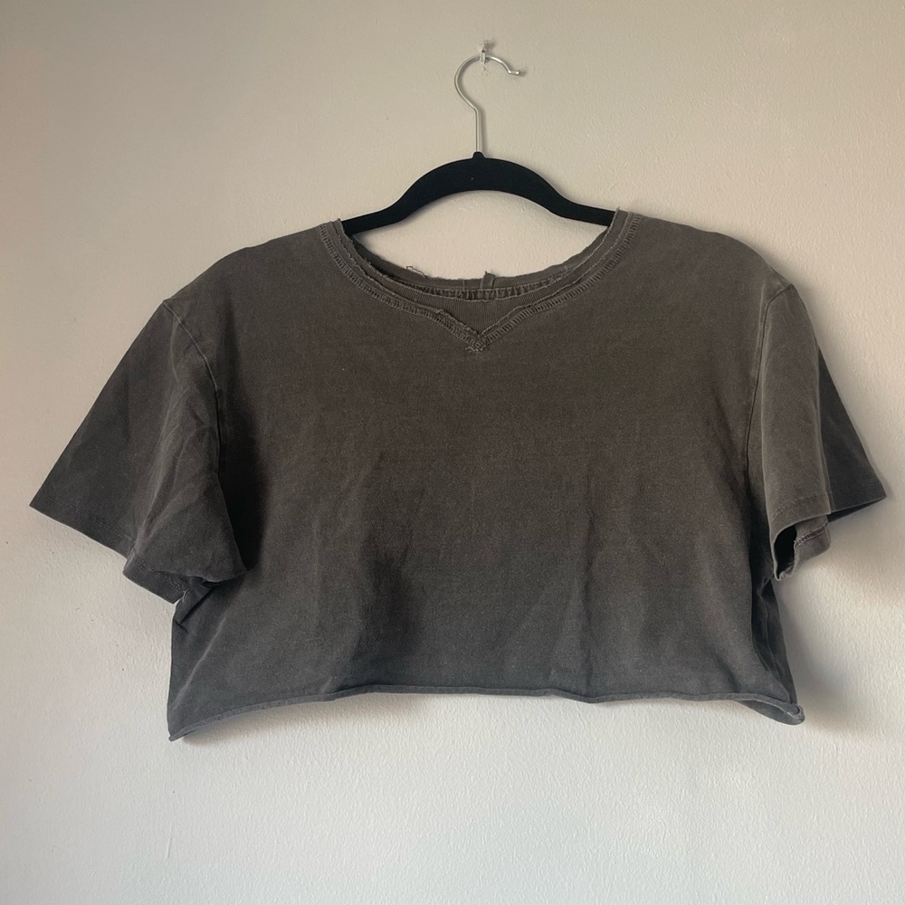 COPY - Joah Brown Grey Crop Top SZ One Size